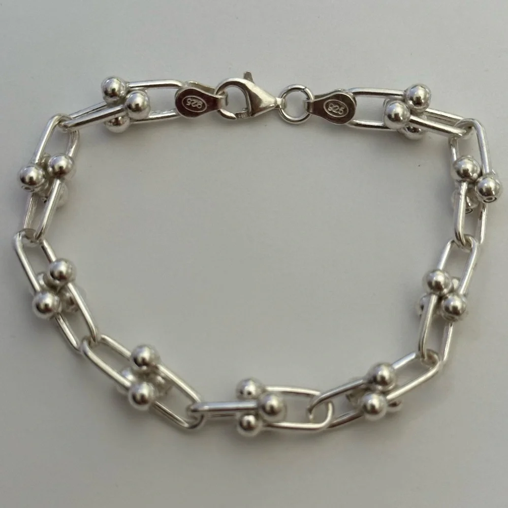 Unisex bracelet 925 silver link chain 7.5 inches